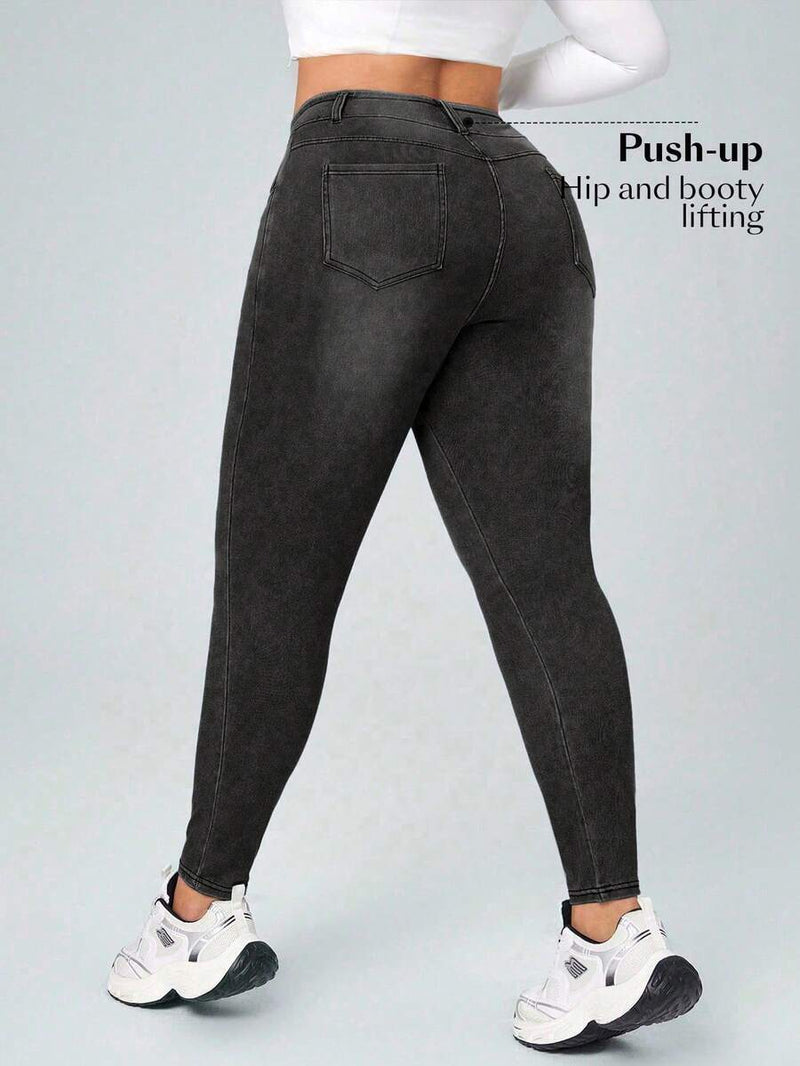 Calça Jeans Feminina Com Cintura Elástica - Diana. Plus Size