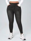 Calça Jeans Feminina Com Cintura Elástica - Diana. Plus Size