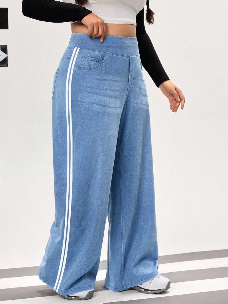 Calça Feminina Jeans de Malha - Kaelen. Plus Size