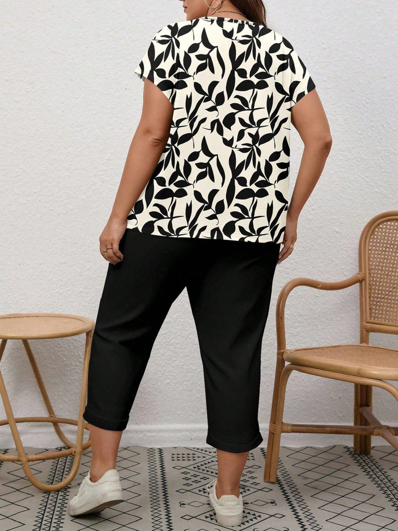 Conjunto Feminino de 2 peças de Calça e Blusa - Lorena. Plus Size