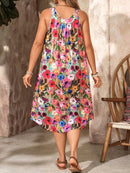 Vestido Feminino Sem Mangas Gola Redonda Carmin Plus Size