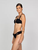 Biquini Textura Decote V Preto