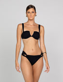 Biquini Textura Decote V Preto