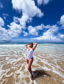 Maiô Drapeado com Detalhes Alça White