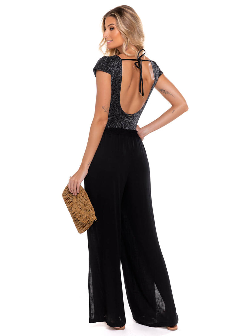 Calça Pantalona Rayon Preto