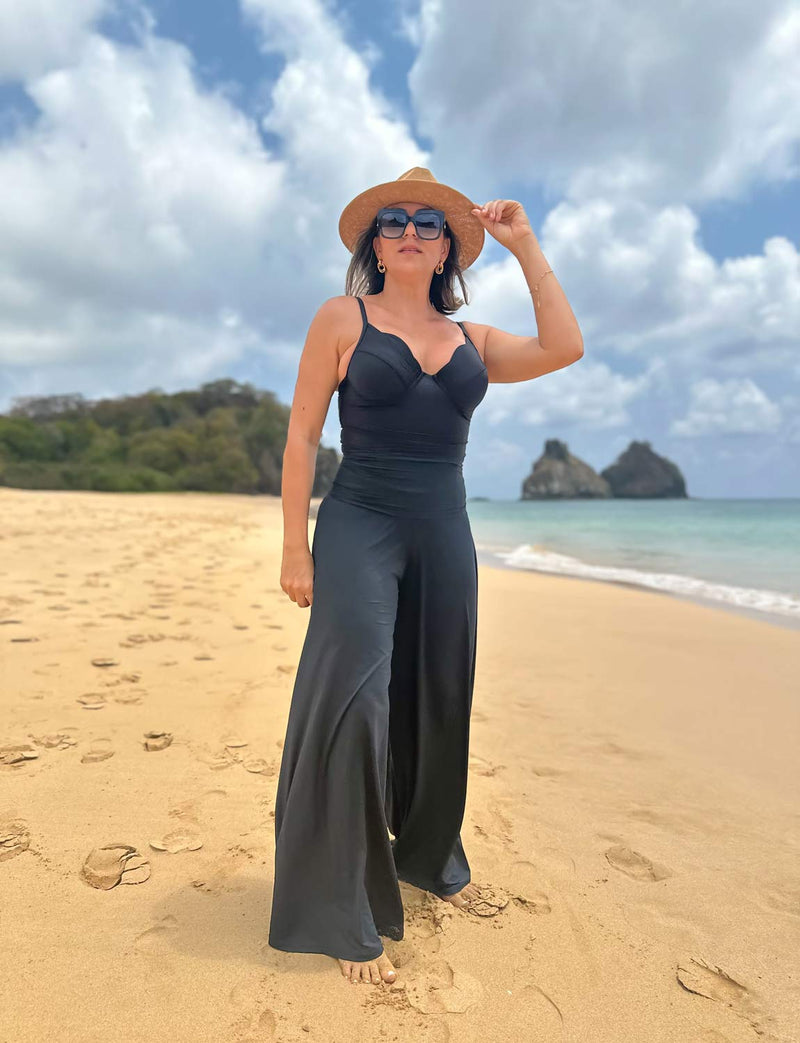 Maiô Modelador Chic Quilting Preto