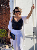 Calça Pantalona Fendas Frescor White