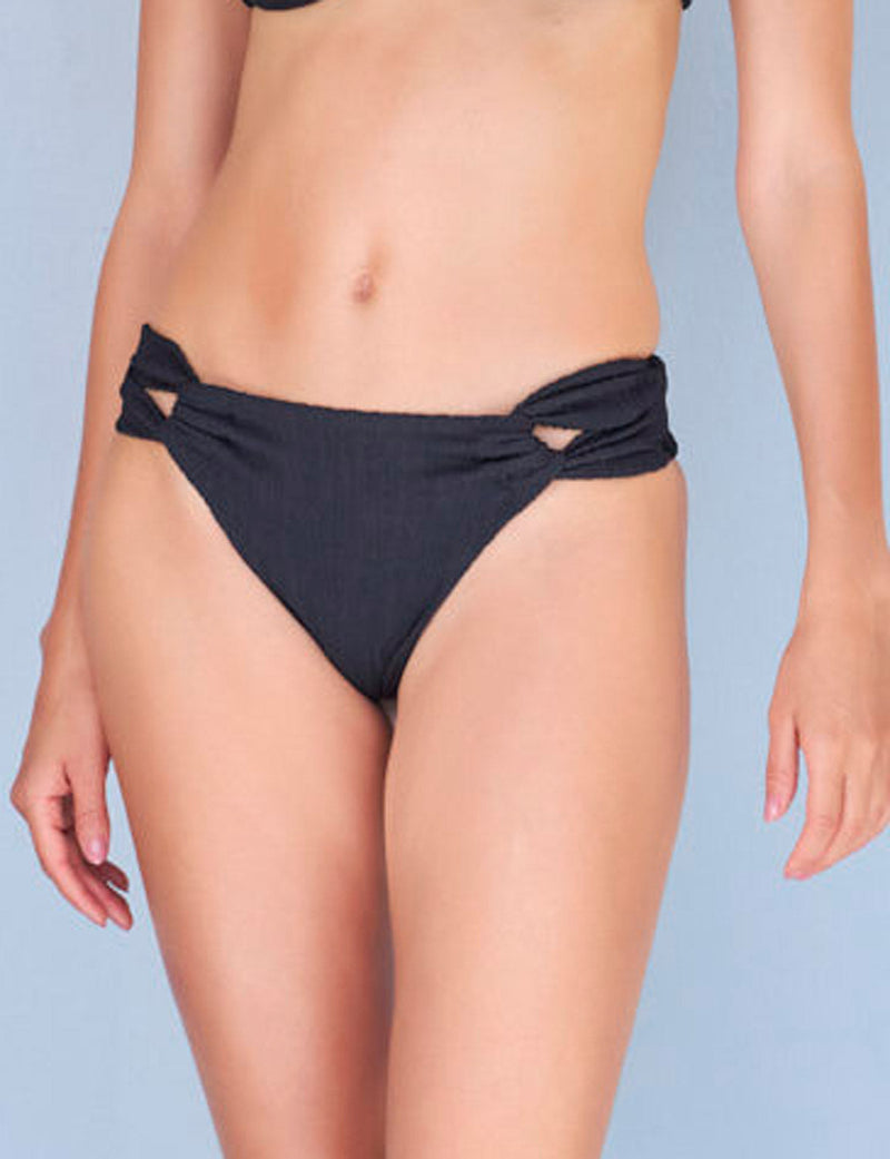 Biquini Textura Decote V Preto