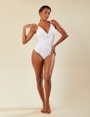 Maiô Drapeado com Detalhes Alça White