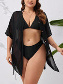 Saída Feminina de praia com nó lateral Fernanda. Plus Size