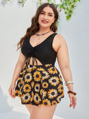 Tankini feminino plus size com estampa Girasol