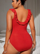 Maiô Feminino Elegante com Detalhe no Decote Plus Size