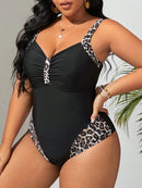 Maiô feminino com Detalhes de Leopardo Plus Size