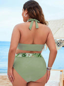 Biquini feminino frente unica e cintura alta com saída de praia Sol. Plus Size