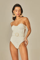 Body Margaux Textura Floral Off White