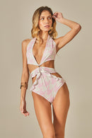 Body Amelie Estampa Pied de Poule Rosa