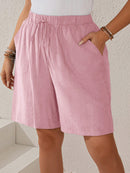 Bermuda Feminina Com Cordão Na Cintura e Bolsos Funcionais - Elise. Plus Size