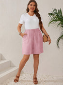 Bermuda Feminina Com Cordão Na Cintura e Bolsos Funcionais - Elise. Plus Size