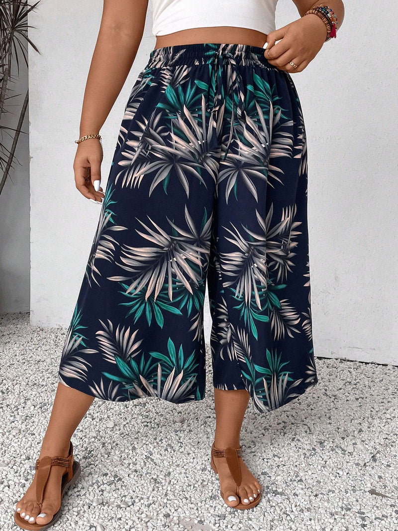 Calça Capri Feminina Perna Larga Amanda. Plus Size