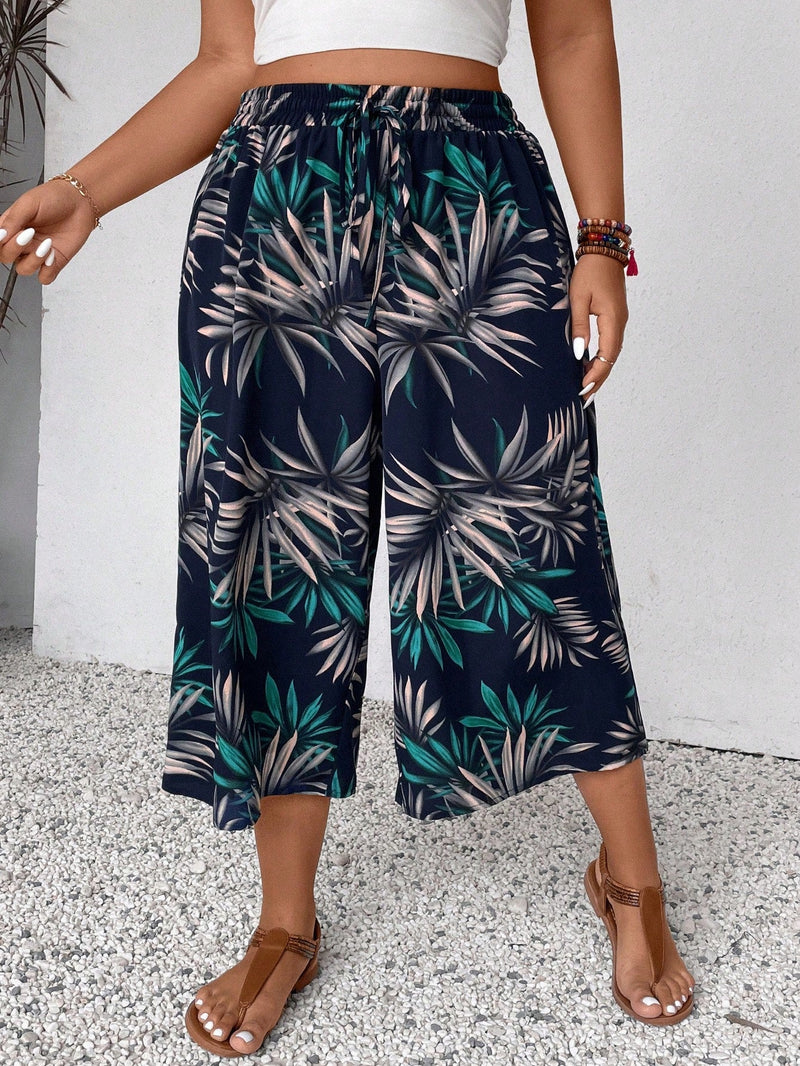 Calça Capri Feminina Perna Larga Amanda. Plus Size