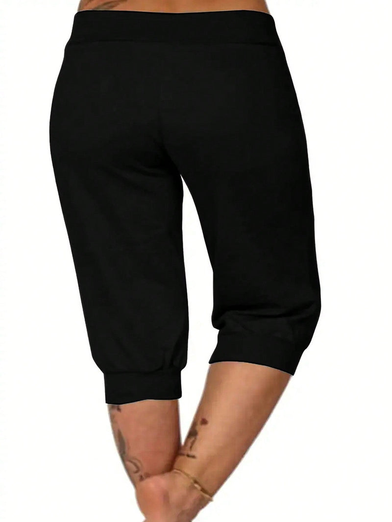 Calça Capri Feminina com Cordão na Cintura - Alessia. Plus Size