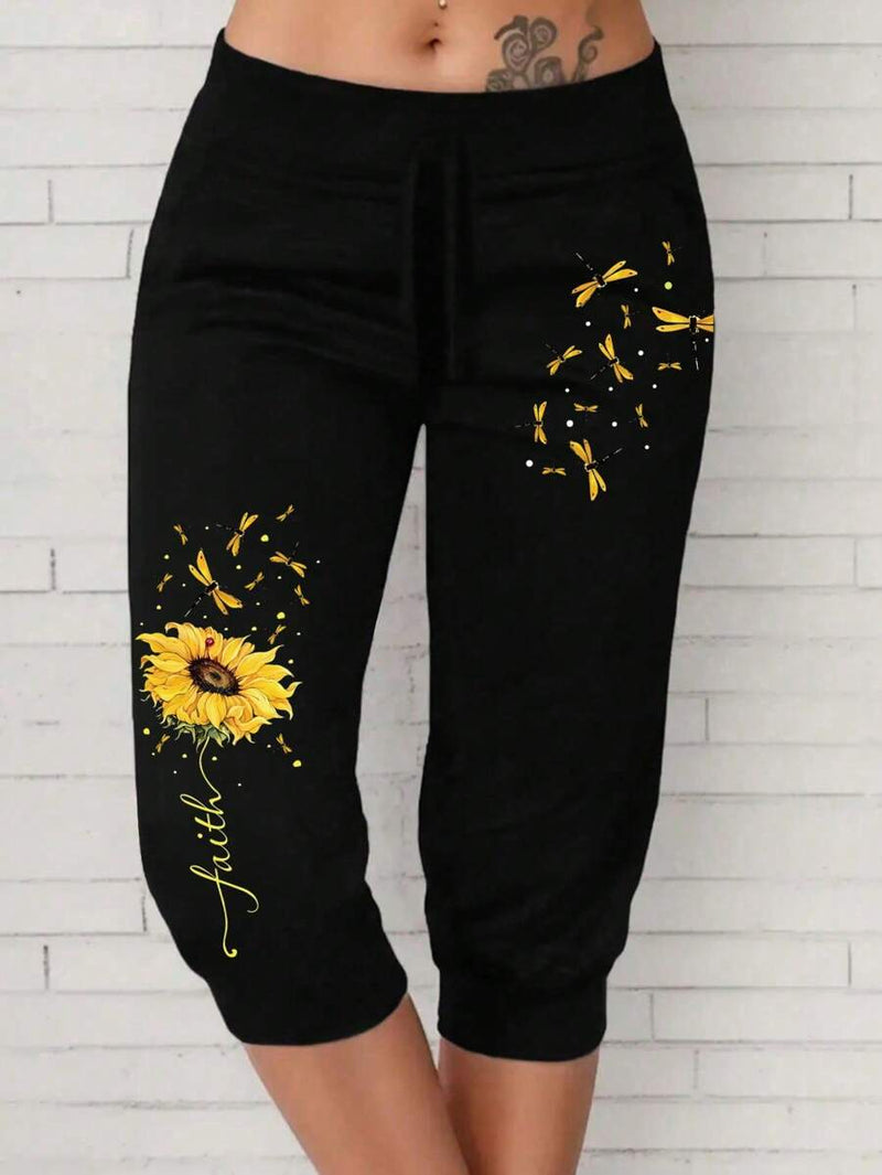 Calça Capri Feminina com Cordão na Cintura - Alessia. Plus Size