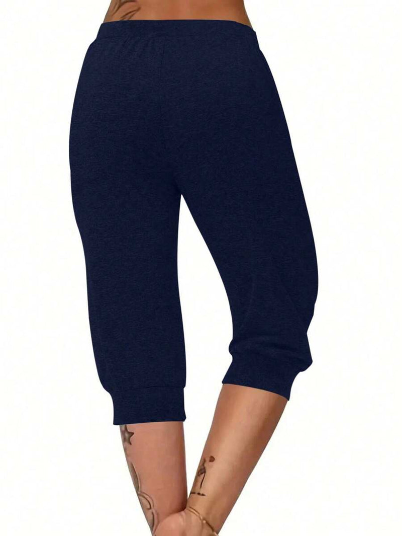 Calça Capri Feminina com Cordão na Cintura - Alessia. Plus Size