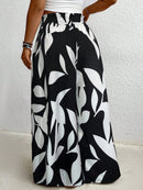 Calça Feminina de Pernas Largas com Cintura Elástica- Noely. Plus Size