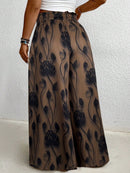 Calça Feminina de Pernas Largas com Cintura Elástica- Noely. Plus Size