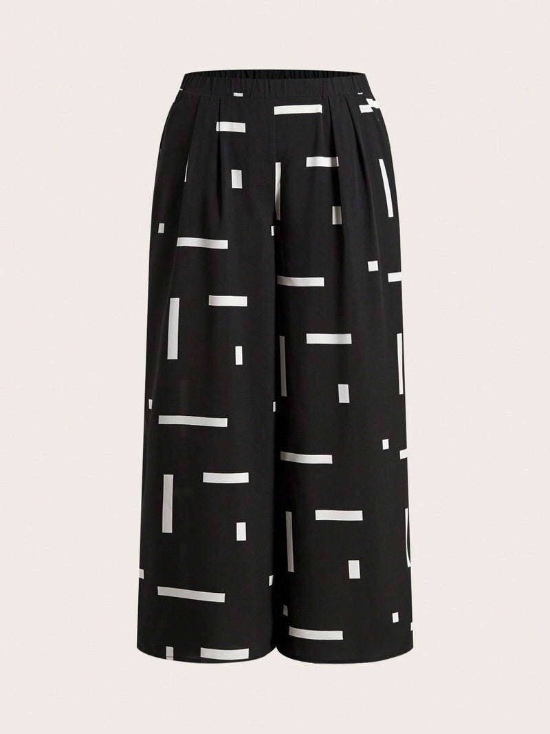 Calça feminina De Perna Larga Dayse. Plus Size