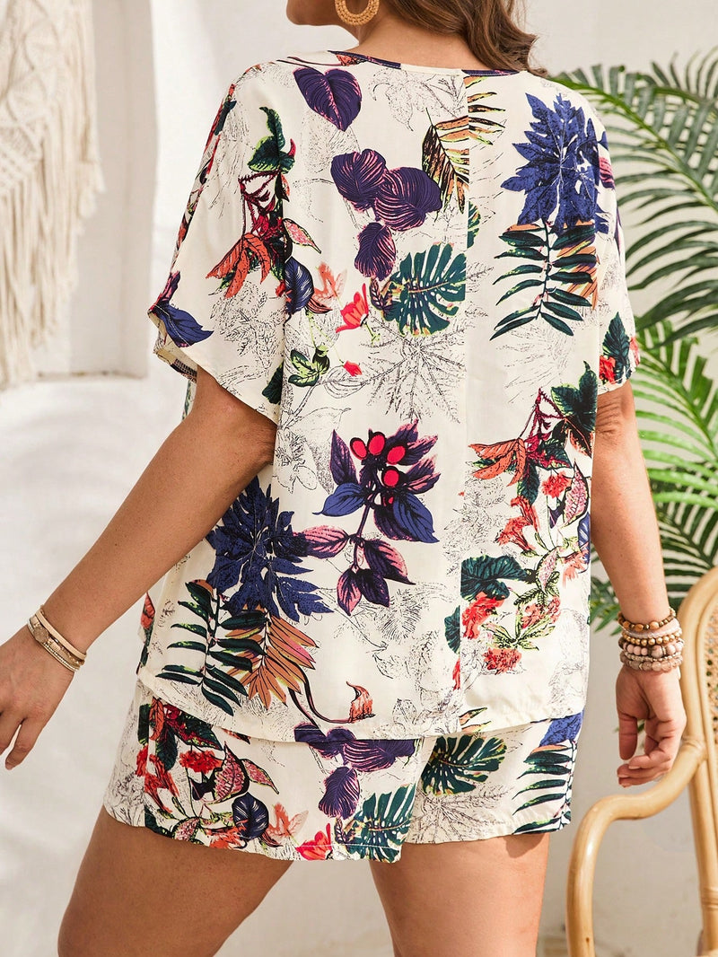 Conjunto Feminino de Camisa e Shorts Solto - Mika. Plus Size