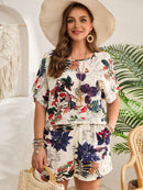 Conjunto Feminino de Camisa e Shorts Solto - Mika. Plus Size