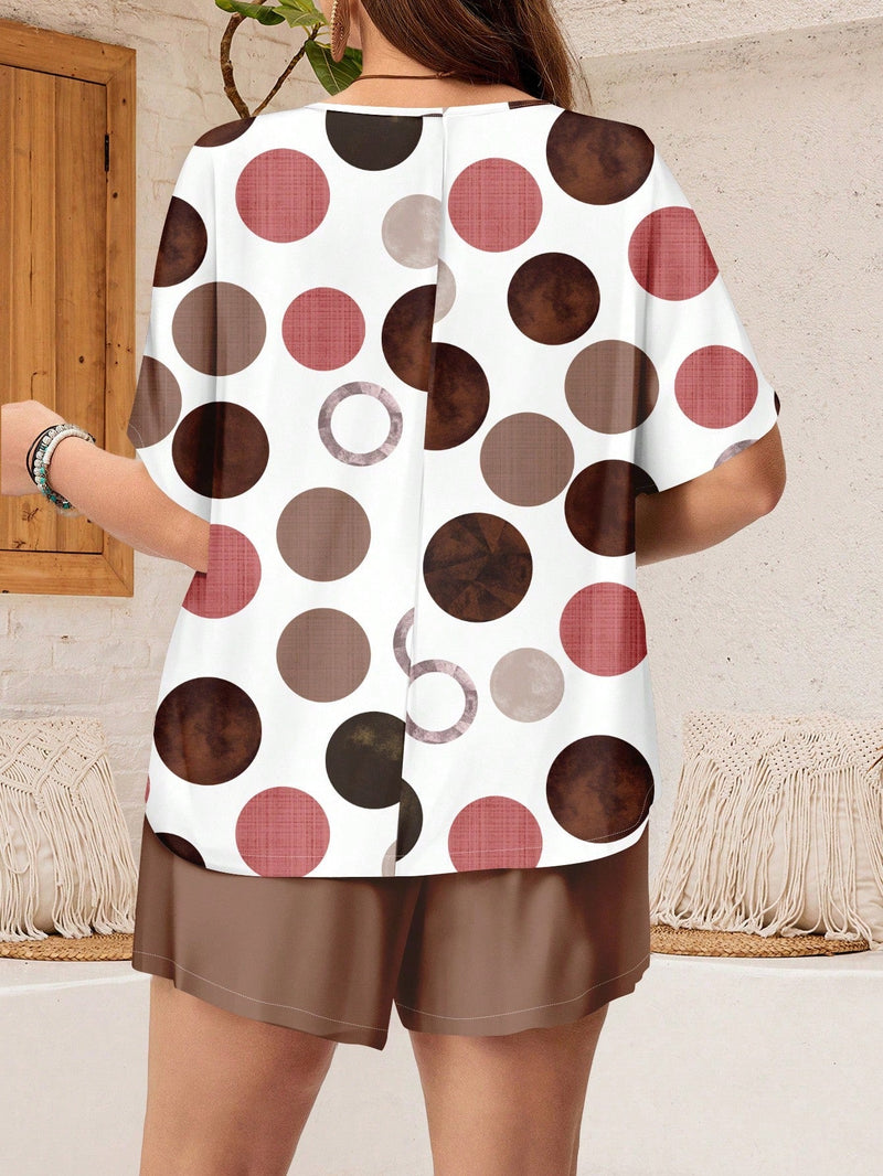 Conjunto Feminino de Camisa e Shorts Solto - Mika. Plus Size