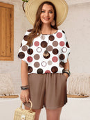 Conjunto Feminino de Camisa e Shorts Solto - Mika. Plus Size