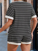 Conjunto Feminino de manga curta com gola redonda - Yana. Plus Size