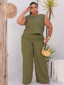 Conjunto Feminino Alfaiataria Calça Pantalona - Layane. Plus Size