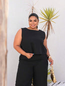 Conjunto Feminino Alfaiataria Calça Pantalona - Layane. Plus Size