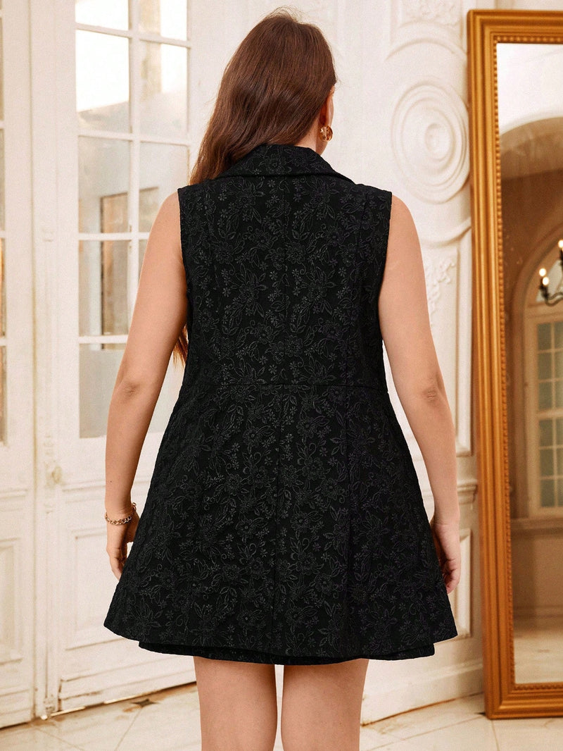 Conjunto Feminino Colete   Saia Evasê - Marina. Plus Size