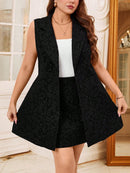 Conjunto Feminino Colete   Saia Evasê - Marina. Plus Size