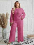 Conjunto Feminino com Blusa de Manga Longa e Calça Ayla. Plus Size