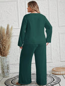 Conjunto Feminino com Blusa de Manga Longa e Calça Ayla. Plus Size