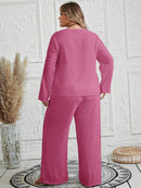 Conjunto Feminino com Blusa de Manga Longa e Calça Ayla. Plus Size