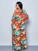 Conjunto Feminino com Decote Assimétrico e Estampa Completa - Monique. Plus Size