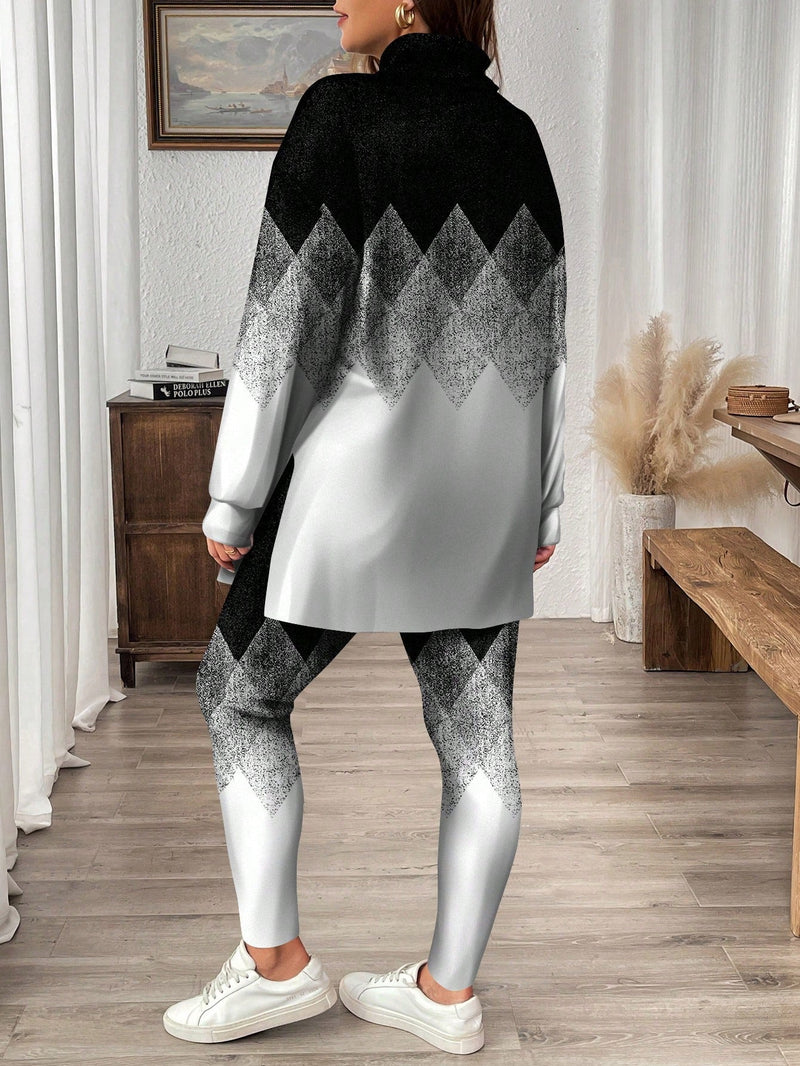 Conjunto Feminino de Camiseta e Legging - Mayran. Plus Size