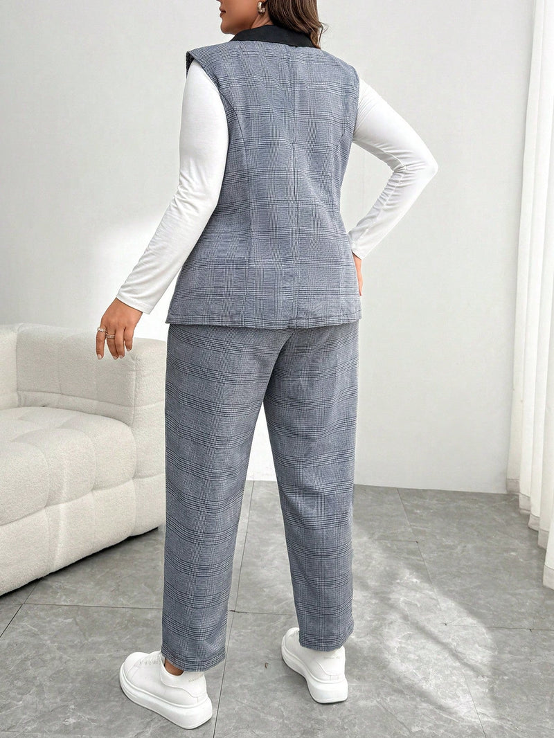 Conjunto Feminino de Colete e Calça Casual - Lúcia. Plus Size