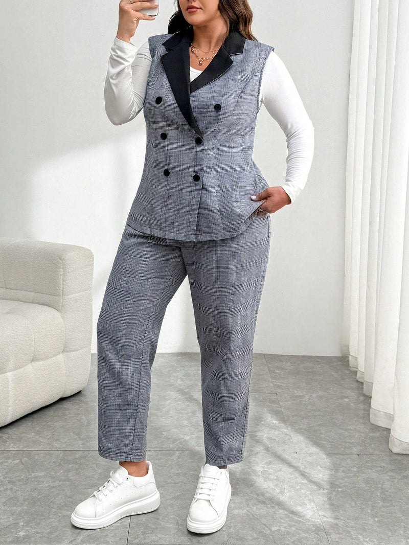 Conjunto Feminino de Colete e Calça Casual - Lúcia. Plus Size