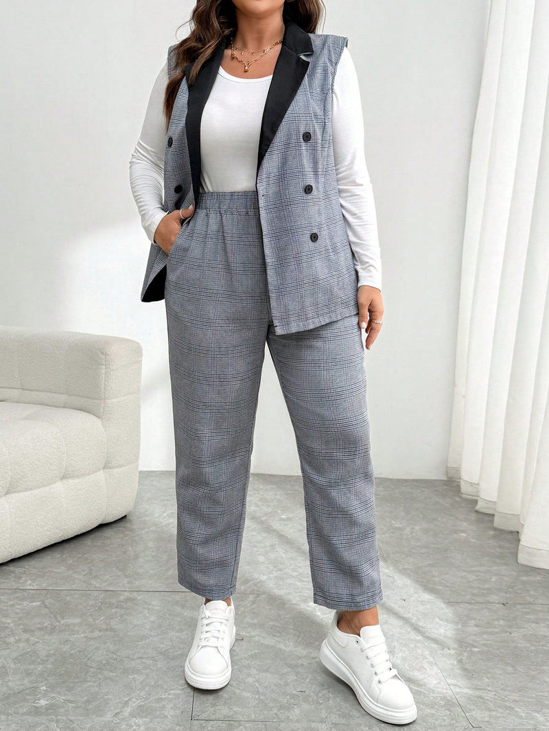 Conjunto Feminino de Colete e Calça Casual - Lúcia. Plus Size