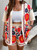 Conjunto Feminino de Kimono e Short com Bolsos - Vitória. Plus Size