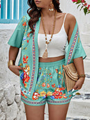 Conjunto Feminino de Kimono e Short com Bolsos - Vitória. Plus Size