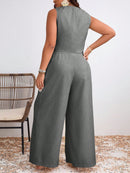 Conjunto Feminino de Regata e Calça Perna Larga Leda. Plus Size